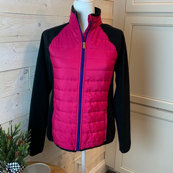 Black and Pink Fleece Jacket by Ralph Lauren - Size L - Picture 1 of 4